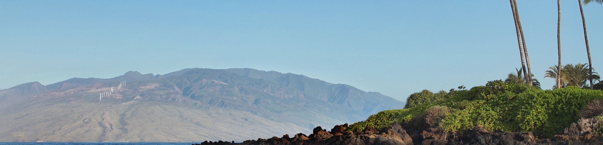view of a mountain from the beach