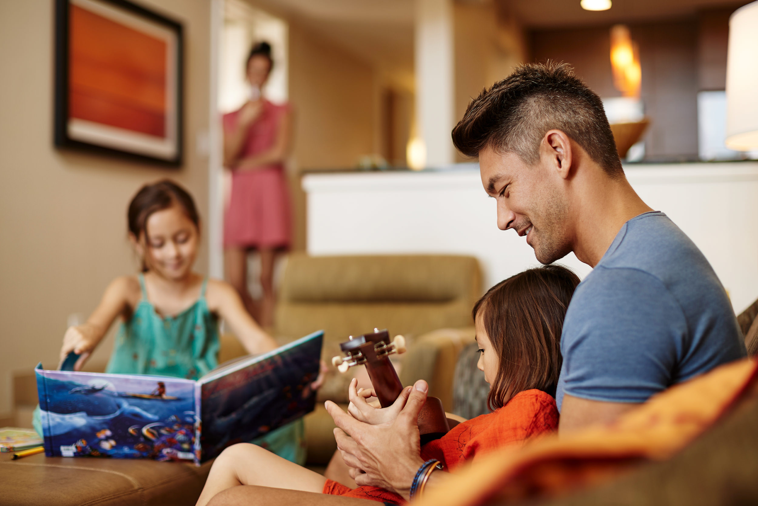 family enjoying leisure activities