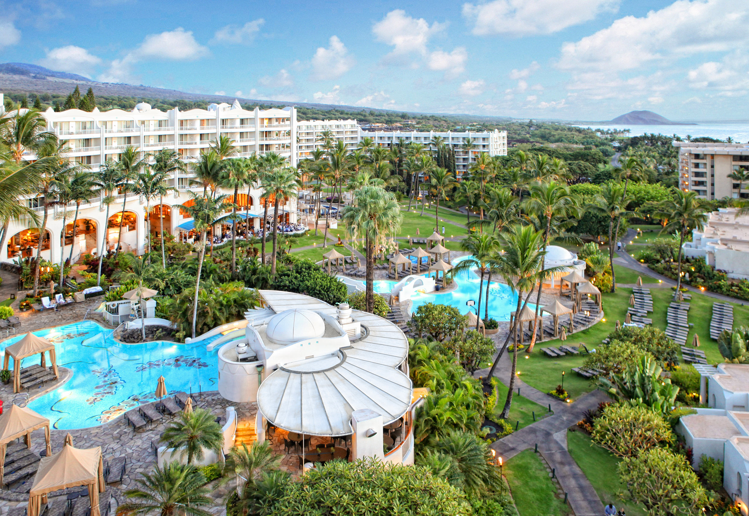 aerial shot of fairmont kea lani property