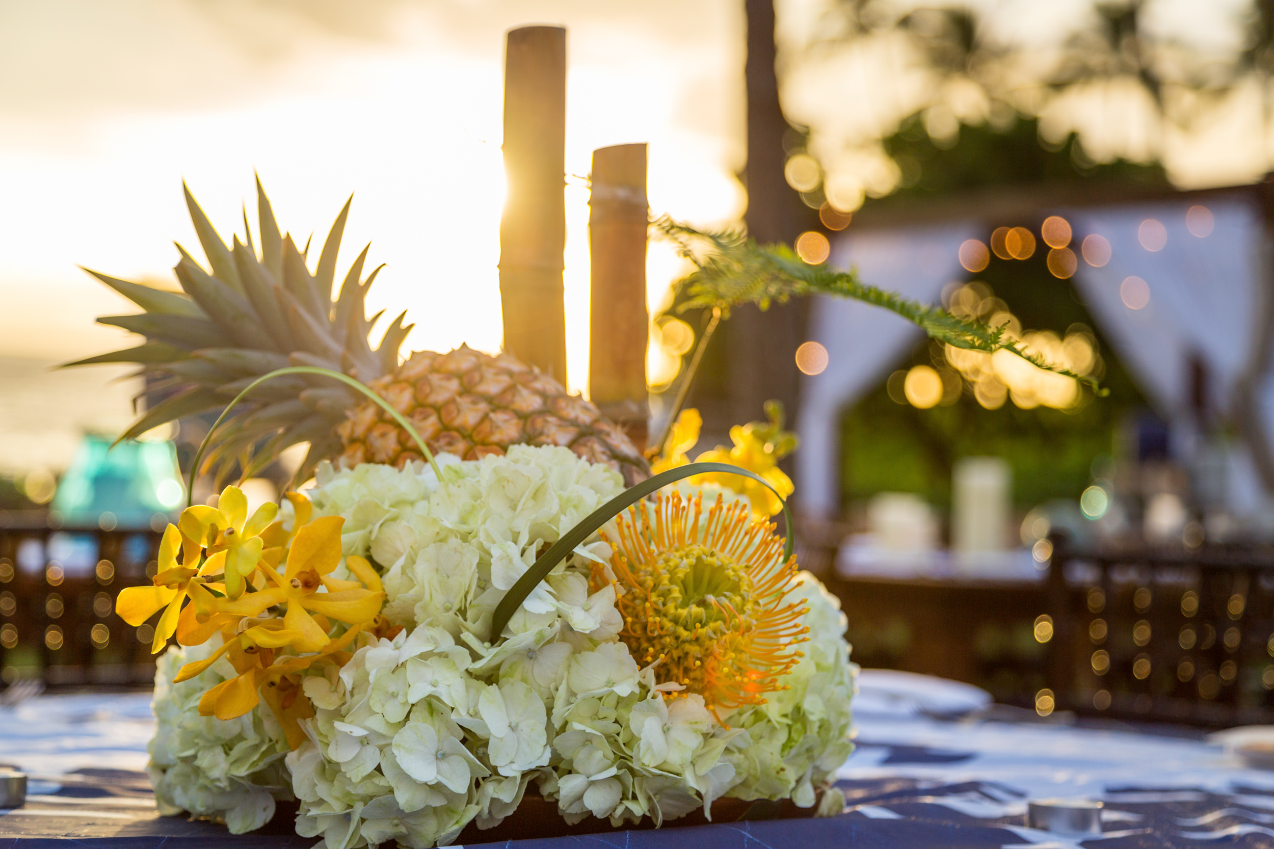 flower and pineapple center piece