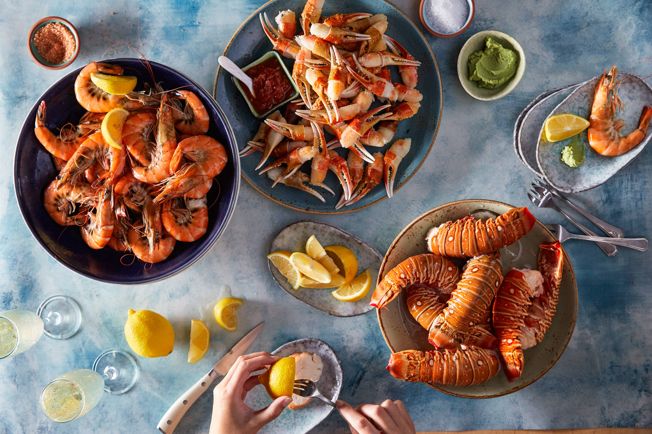 plates full of seafood