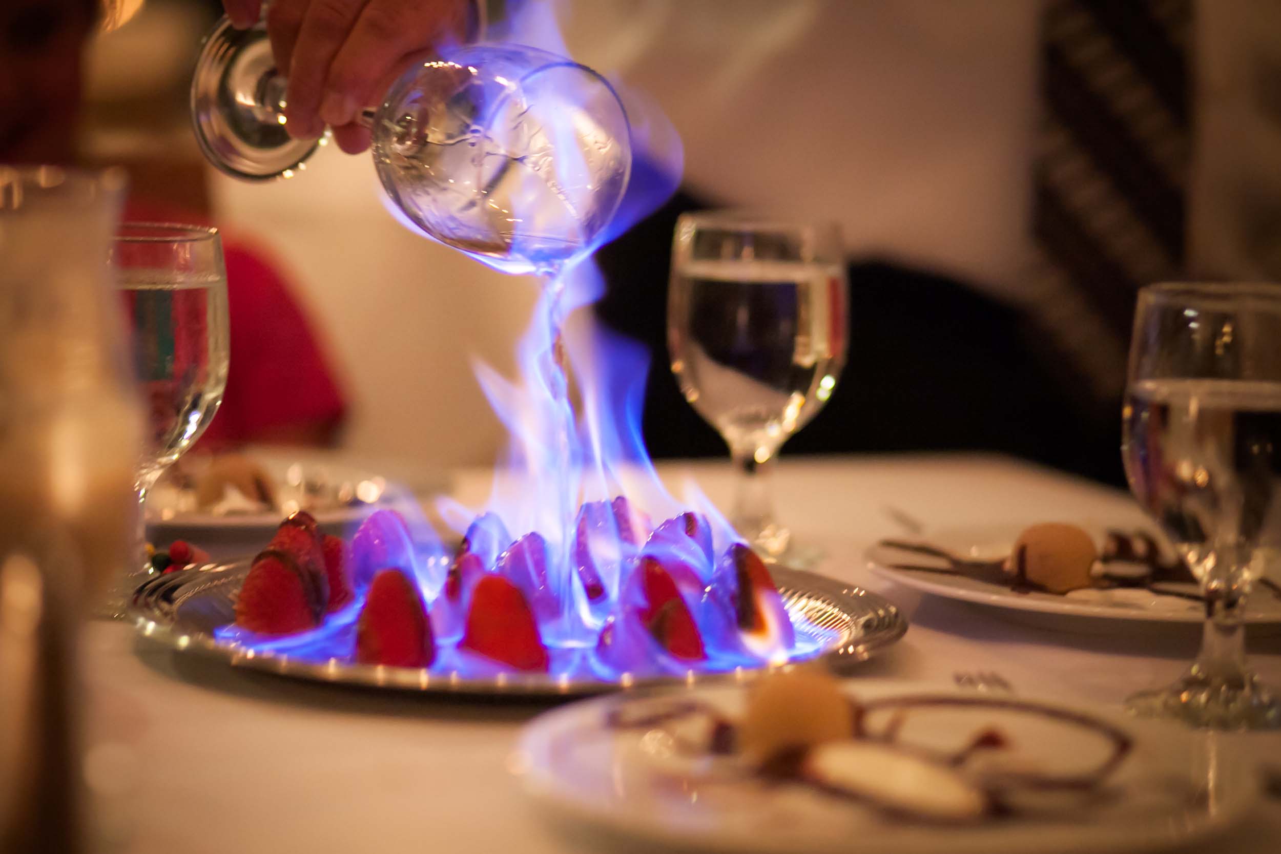 strawberries on fire