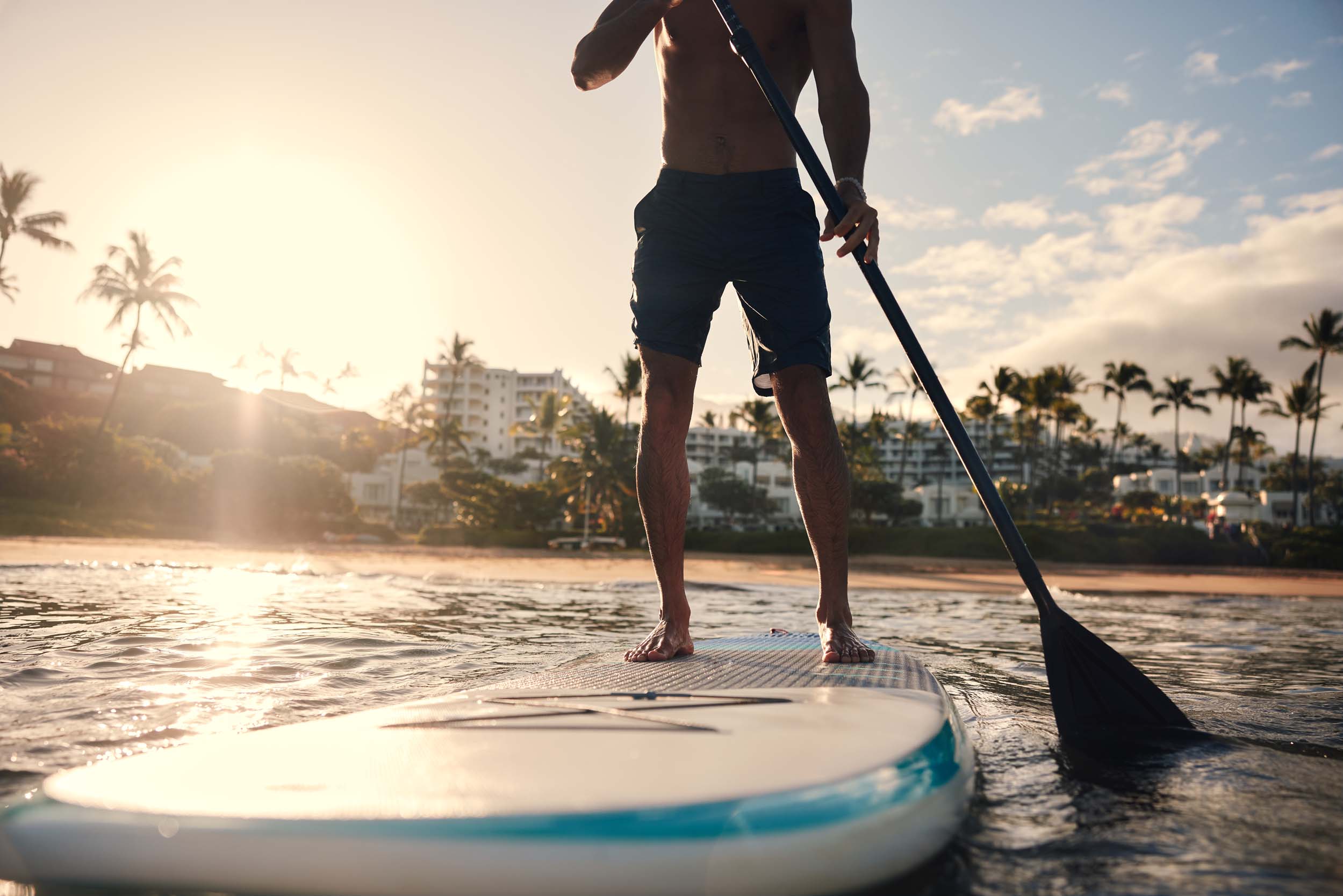 a man on a paddleboard