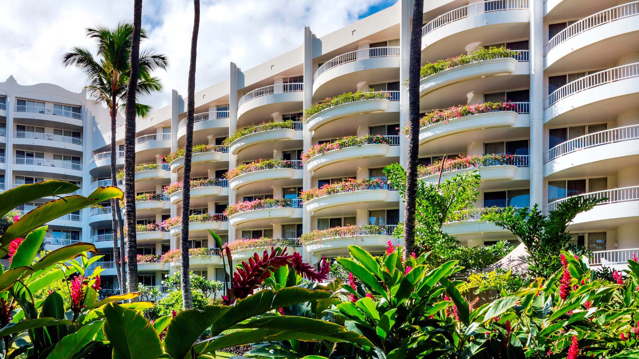 exterior shot of the resorts balconies