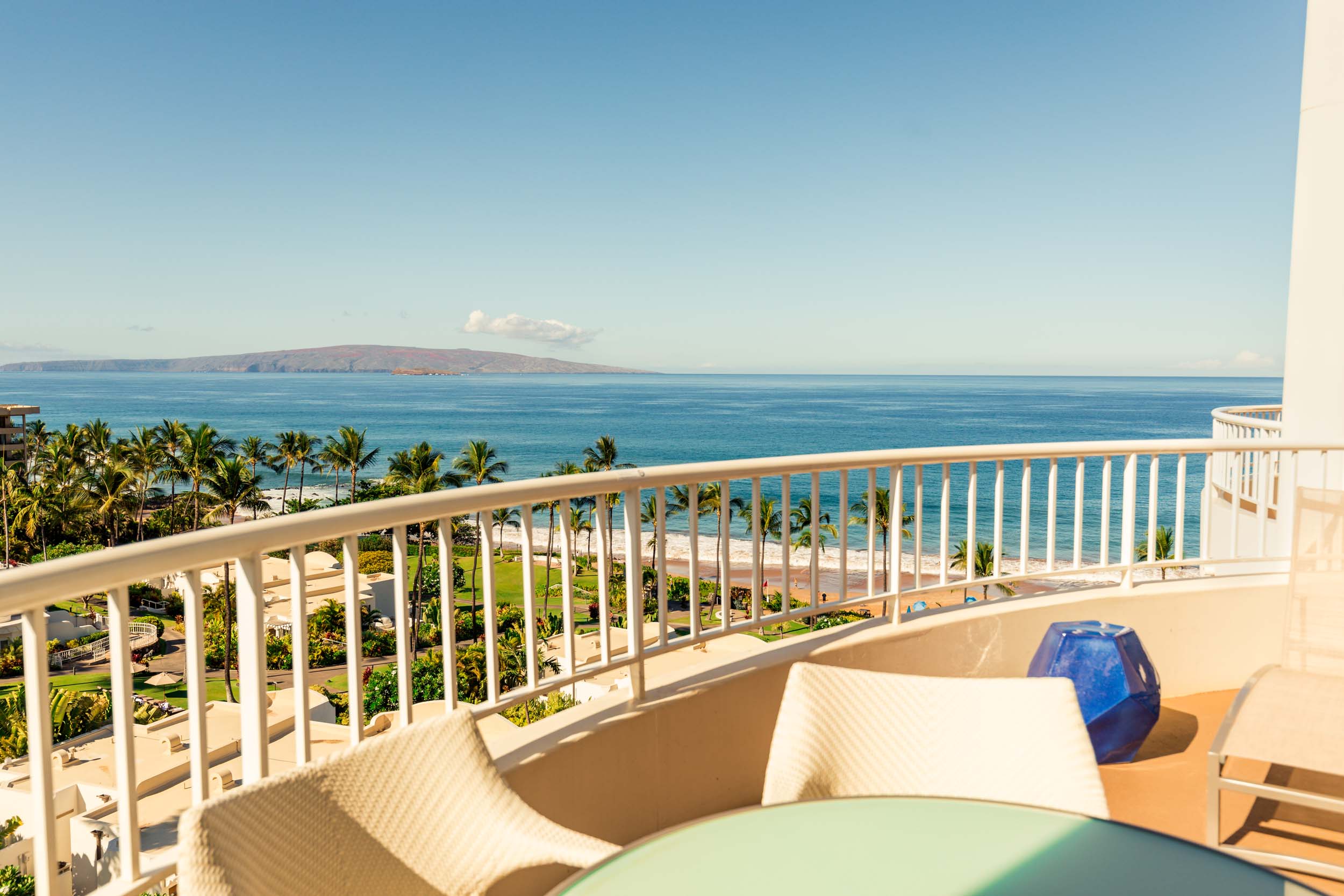 Ocean and island view from a balcony