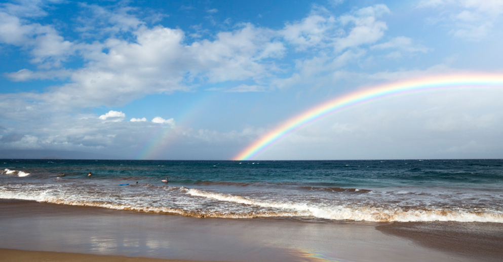 rainbow over the ocean