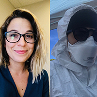 headshot of Nicollette in and out of ppe