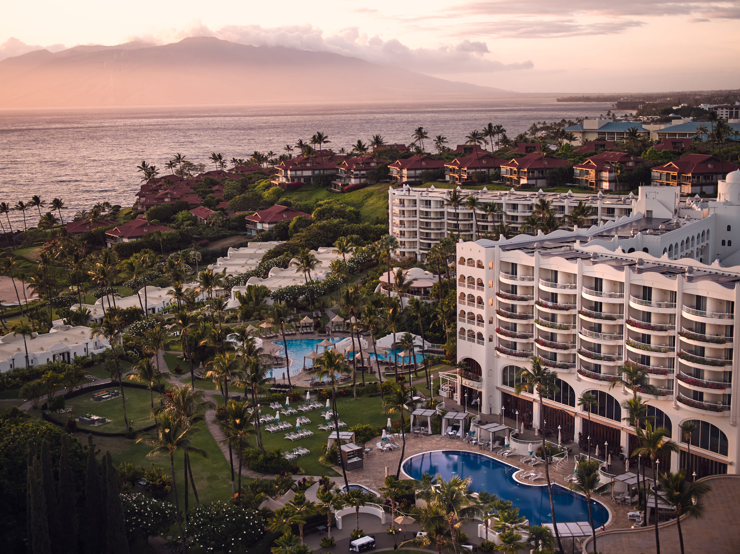 aerial of resort pool